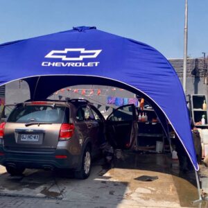 Carpa araña instalada para evento comercial