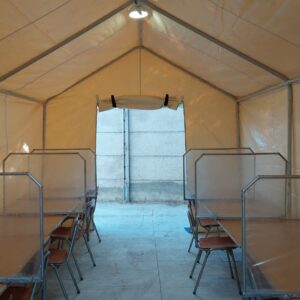 Carpa tipo hangar industrial para almacenamiento y maquinaria